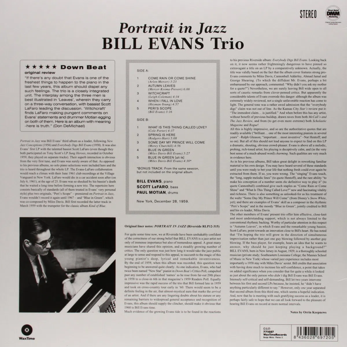 Evans Bill Trio / Portrait in Jazz