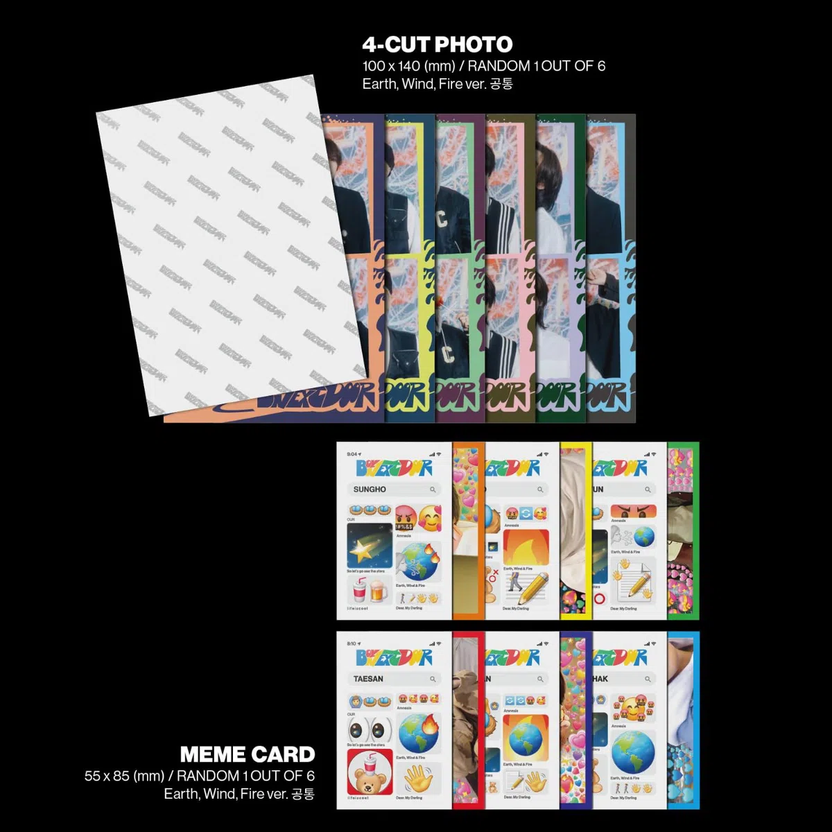 BOYNEXTDOOR - 2nd EP [HOW?] (Earth Ver.) Photo R + Photocard + Meme Card + 4-Cut Photo + Post Card + Scratch Card + Folded Poster + 3 Extra Photocards