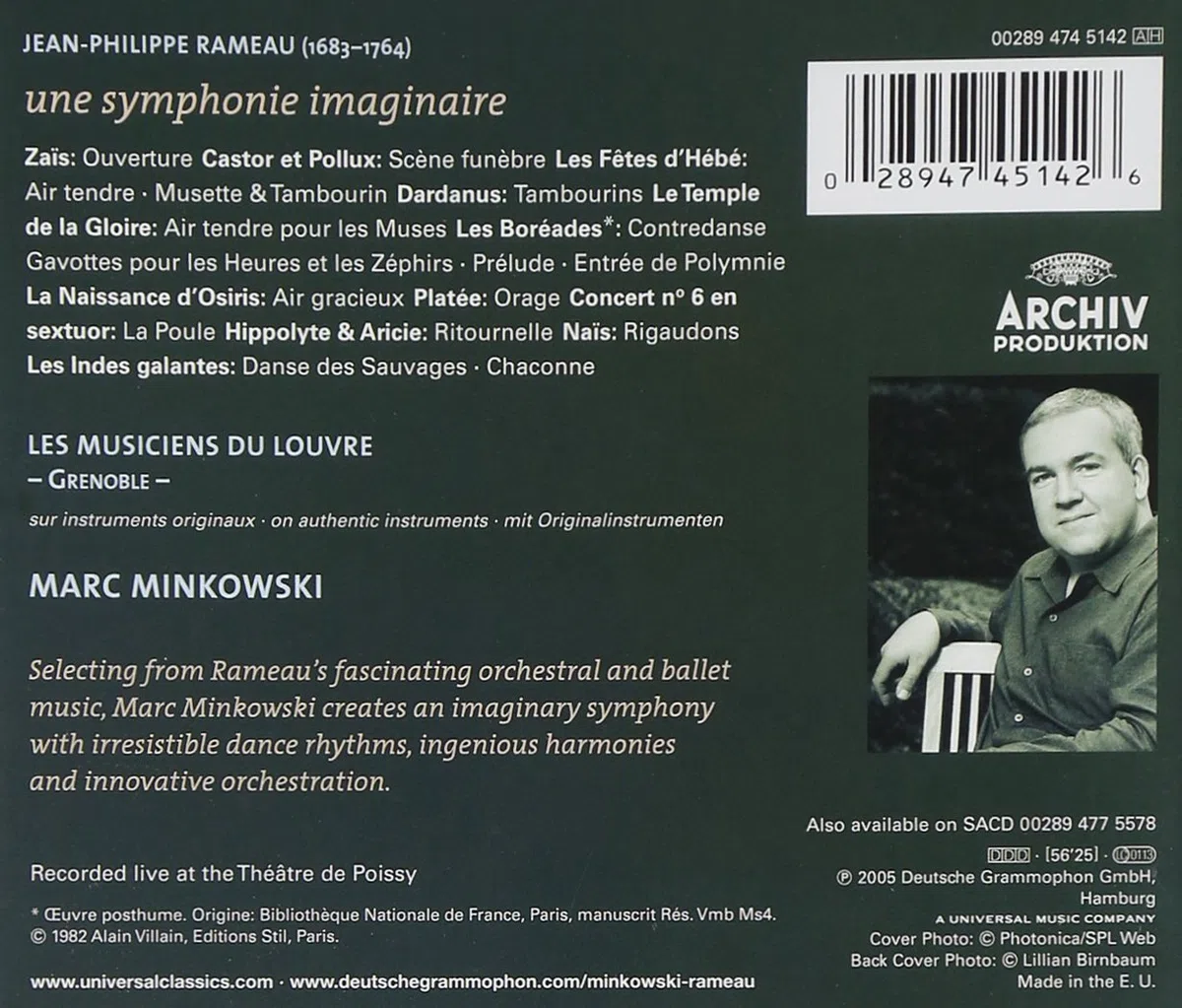 Rameau - une symphonie imaginaire / Les Musiciens du Louvre - Marc Minkowski