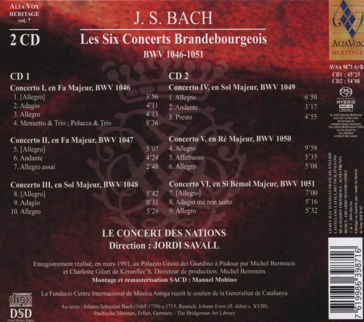 Bach / les 6 Concertos Brandebourgeois