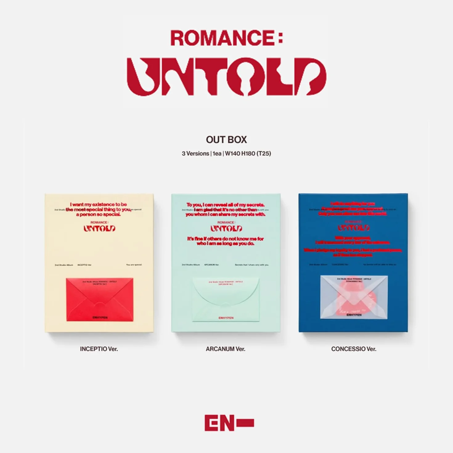 ENHYPEN 2nd Full Album ROMANCE : UNTOLD INCEPTIO Ver. Photo Paper Rings R 2 Pin Badges 4 Extra Photocards