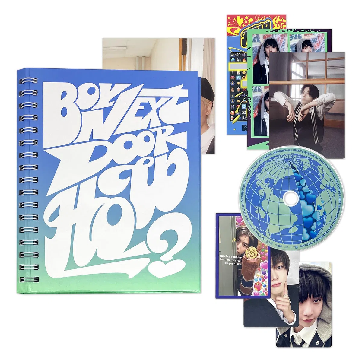 BOYNEXTDOOR - 2nd EP [HOW?] (Earth Ver.) Photo R + Photocard + Meme Card + 4-Cut Photo + Post Card + Scratch Card + Folded Poster + 3 Extra Photocards