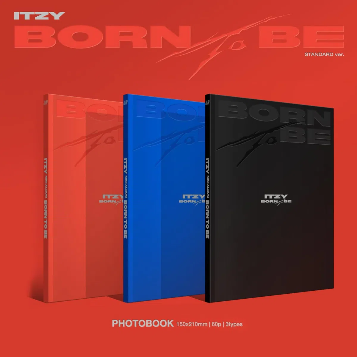 ITZY - [BORN TO BE] (STANDARD Ver. - BLUE Ver.) Photobook + Lyric Eyes Photocard R + Photocard + Mini Folding Poster + Mood Film + Poster + Postcard + 2 Pin Badges + 4 Extra Photocards