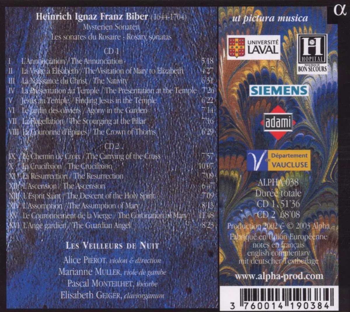 Biber : Les veilleurs de nuit (Les Sonates du Rosaire)