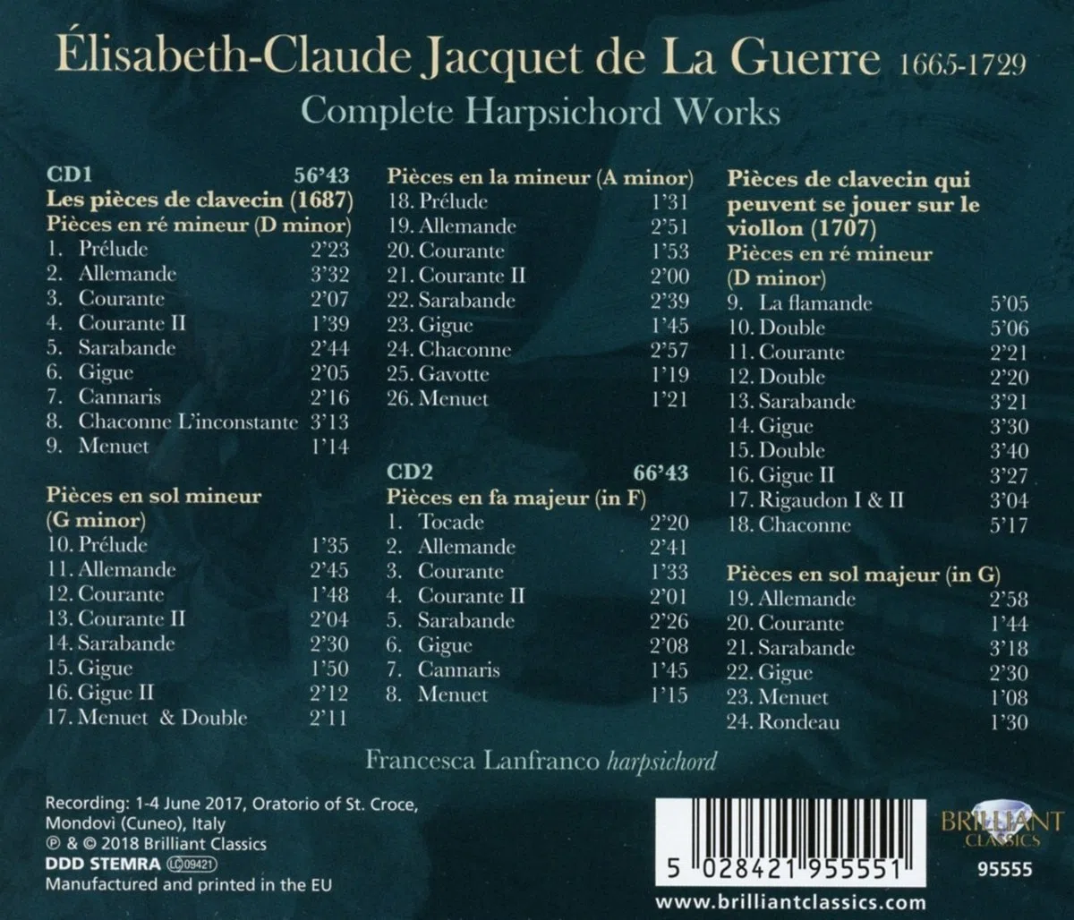Jacquet de la Guerre: Complete Harpsichord Works